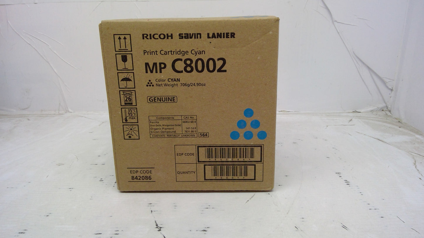 Genuine Ricoh MP C8002 (842086) Cyan Toner