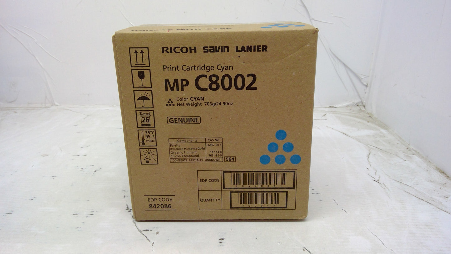 Genuine Ricoh MP C8002 (842086) Cyan Toner