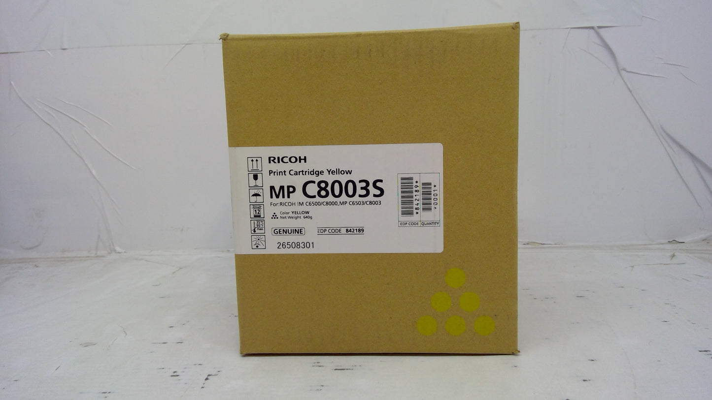 Genuine Ricoh MP C8003S Print Cartridge Yellow Toner (842189)