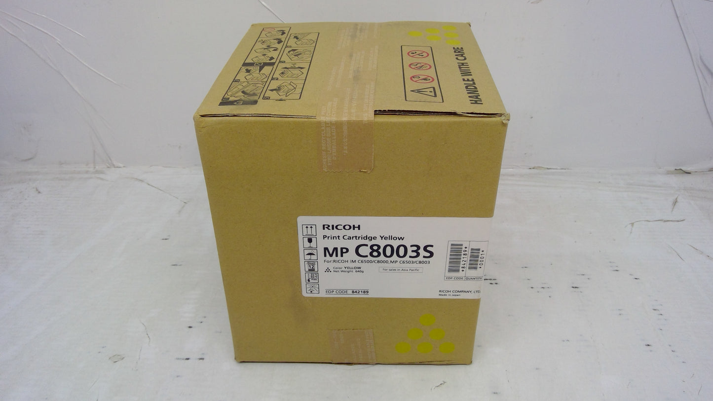 Genuine Ricoh MP C8003S Print Cartridge Yellow Toner (842189)