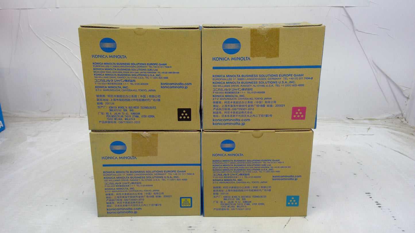 Genuine Konica Minolta Full Color Set TNP48K(A5X0130) TNP48Y(A5X0230) TNP48M(A5X0330) TNP48Y(A5X0430)