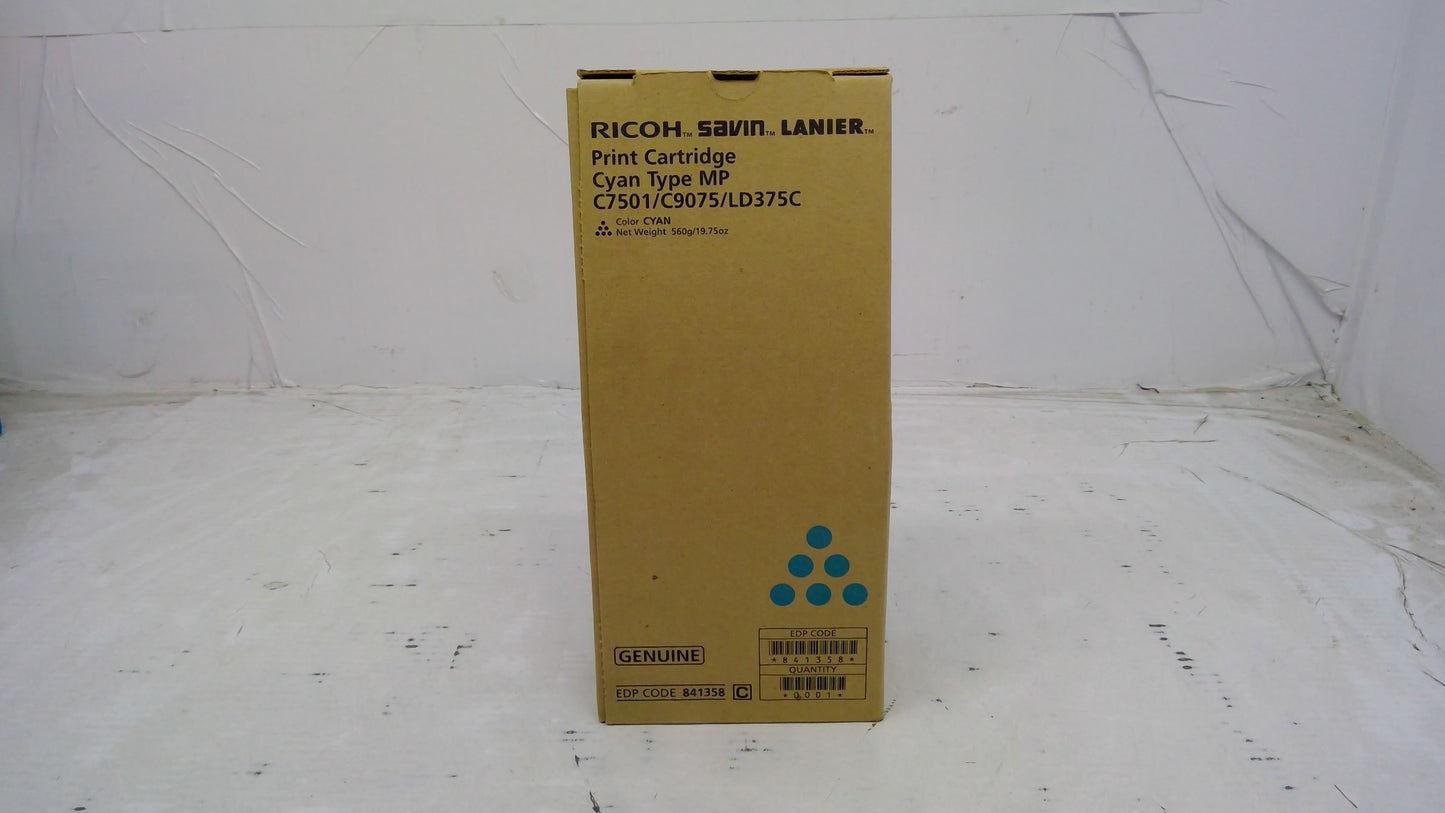 Genuine Ricoh Type MP C7501/C9075/LD375C (841358) Cyan Toner