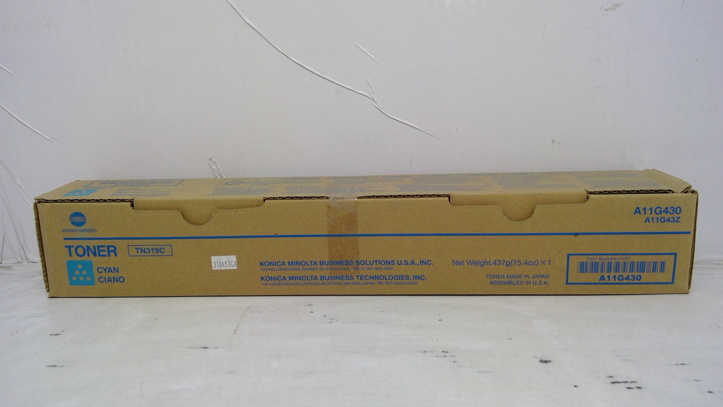 Genuine Konica Minolta A11G430 (TN319C) Cyan Toner