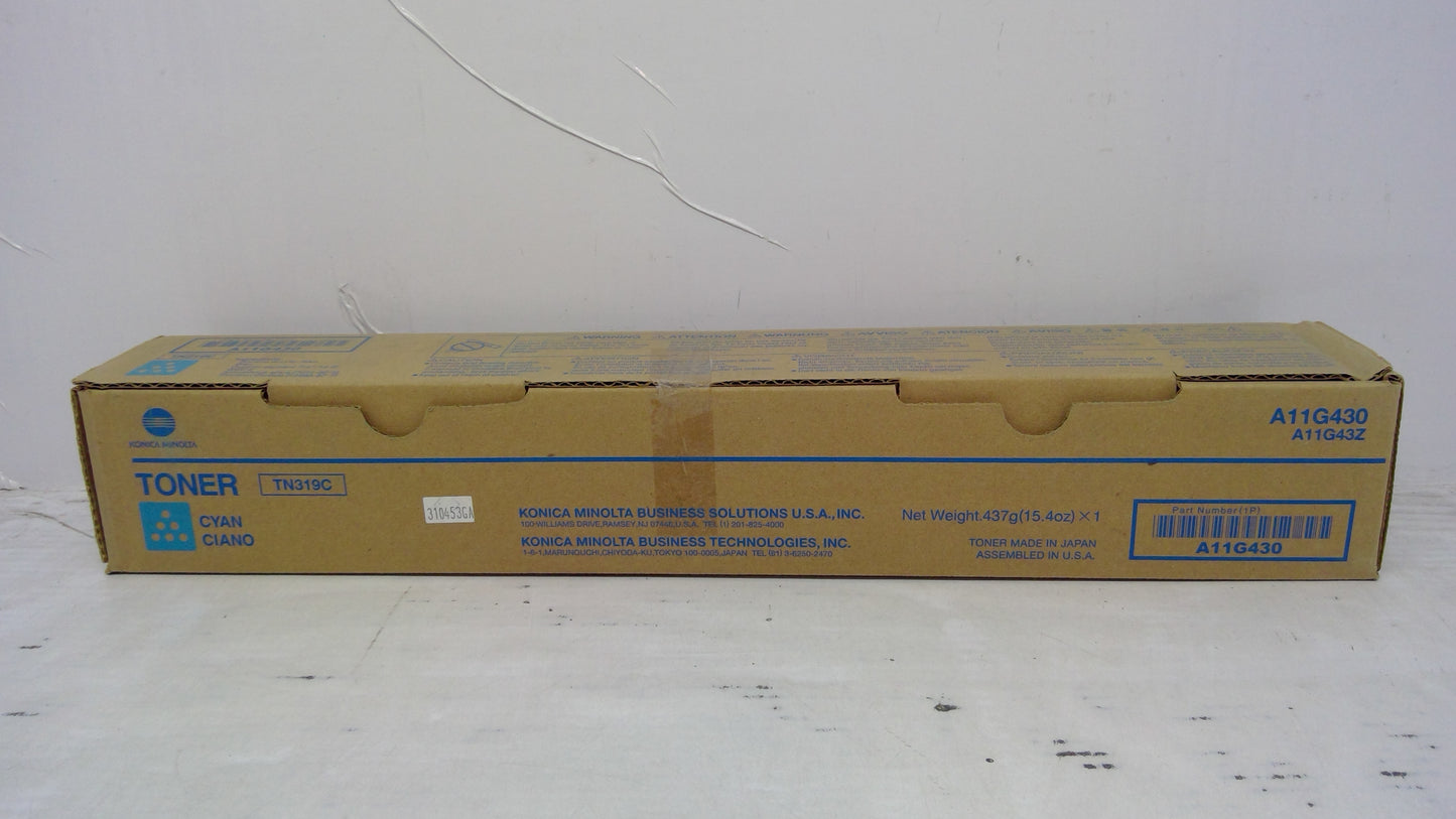 Genuine Konica Minolta A11G430 (TN319C) Cyan Toner