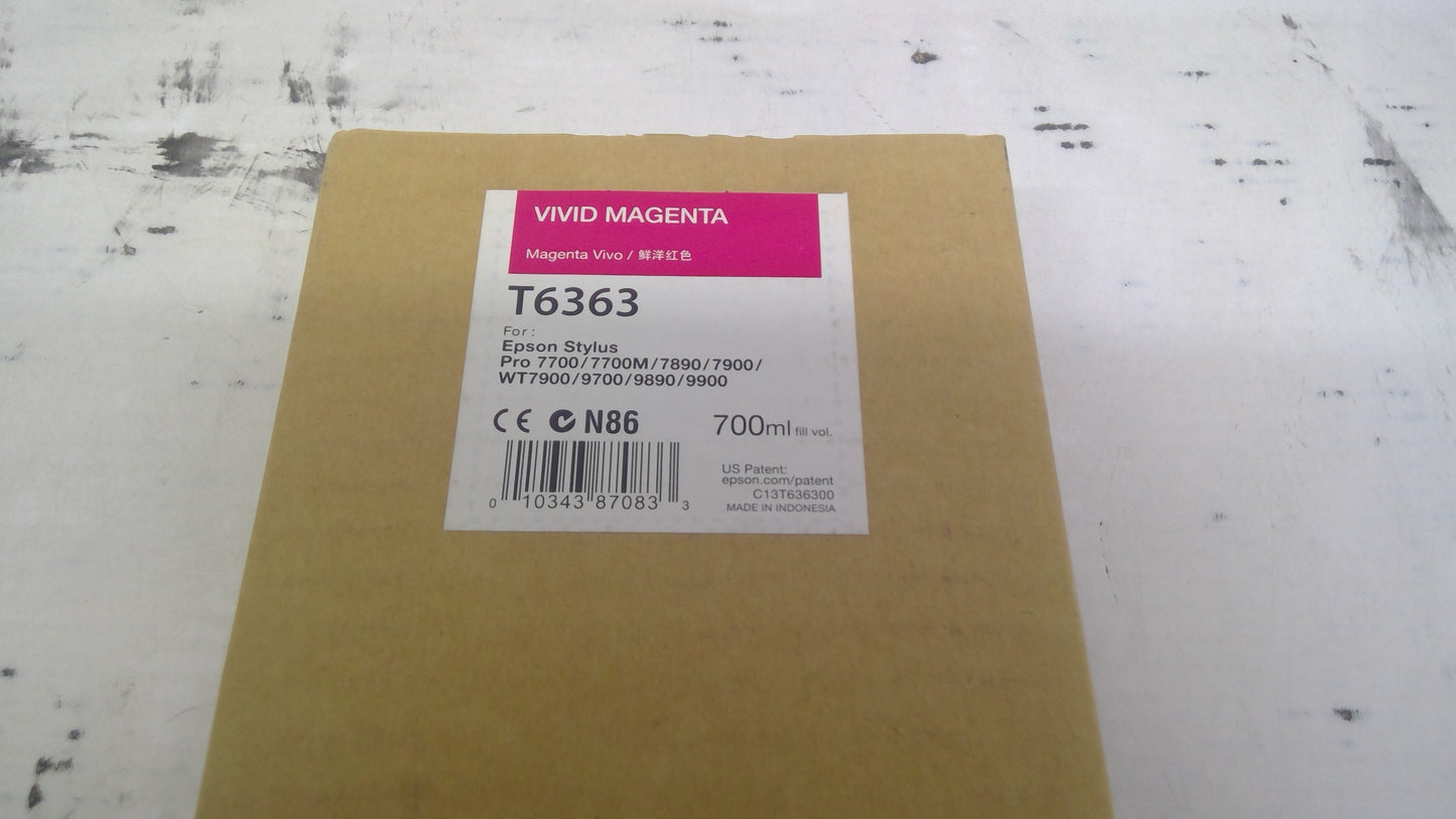 Genuine Epson T6363 (EXPIRED) Vivid Magenta Ink Epson Stylus Pro for 7700/7700M/7890/7900/WT7900/9700/9890/9900