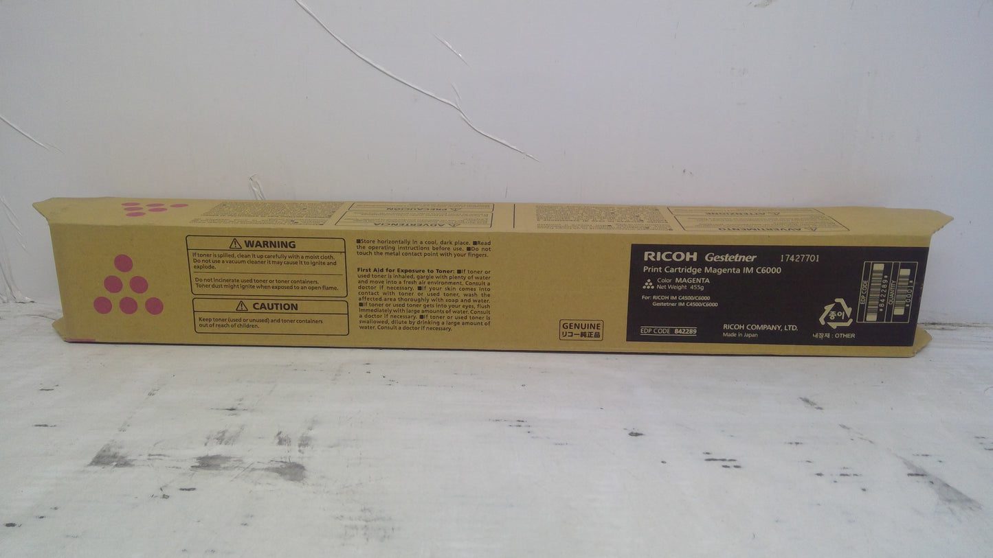 Genuine Ricoh Gestetner IM C6000 Magenta Toner 842289