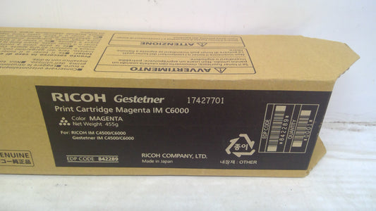 Genuine Ricoh Gestetner IM C6000 Magenta Toner 842289