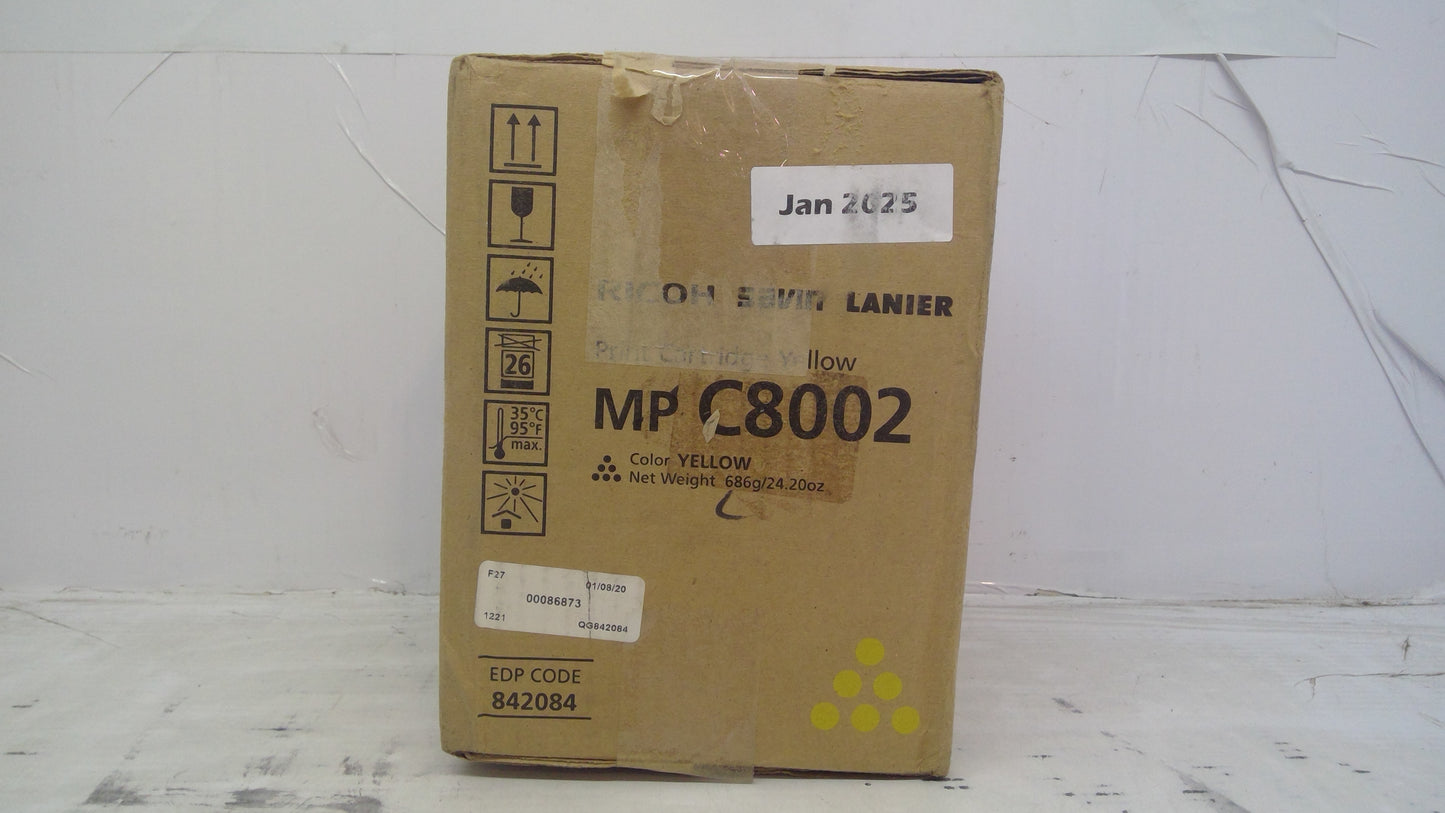 Genuine Ricoh Savin Lanier MP C8002 Yellow Print Cartridge (842084)