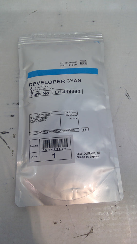Genuine Ricoh MP C3002/C5502A Cyan Developer D1449660 D144-9660